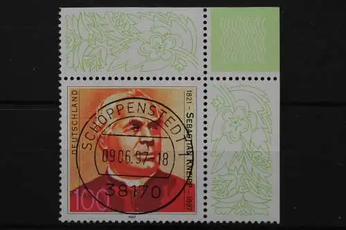 Deutschland (BRD), MiNr. 1925, Ecke re. oben, zentrischer Stempel, EST - 636889