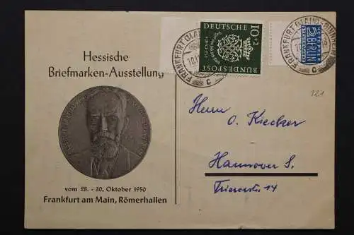 Deutschland, MiNr. 121 auf Postkarte, gelaufen ab Frankfurt nach Hannover - 511544