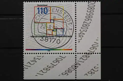 Deutschland (BRD), MiNr. 2005, Ecke re. unten, zentrischer Stempel, EST - 636850