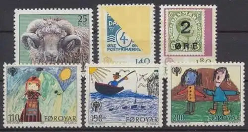 Färöer, MiNr. 42-47, Jahrgang 1979, postfrisch - 694273