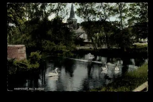 Harpstedt, Bez. Bremen, Blick über den Teich zum Ort - 420212