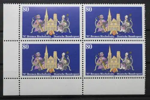 Deutschland, MiNr. 1329, Viererblock, Ecke li. unten, postfrisch - 640314