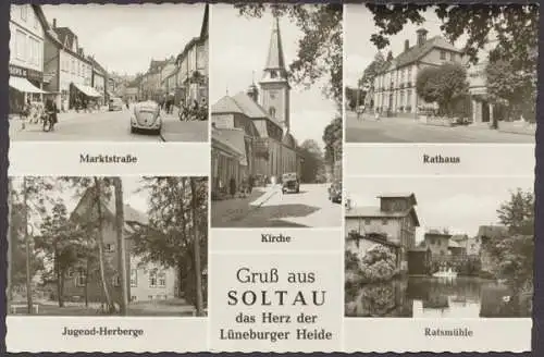 Soltau, Marktstraße, Kirche, Rathaus, Jugend-Herberge, Ratsmühle - 410117