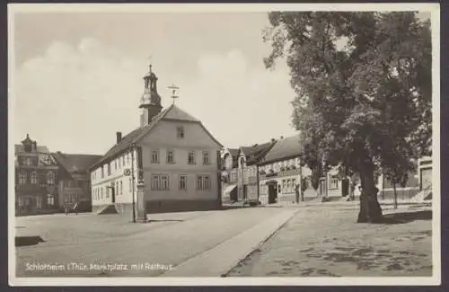 Schlotheim in Thür., Marktplatz mit Rathaus - 410229