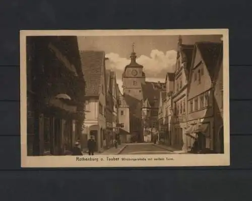 Rothenburg - Würzburgerstraße mit weißem Turm - 400240