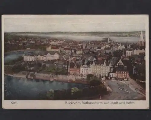 Kiel - Blick vom Rathausturm auf Stadt und Hafen - 400413