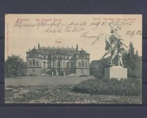 Dresden, Kgl. Grosser Garten, Palais, Statue - 401530