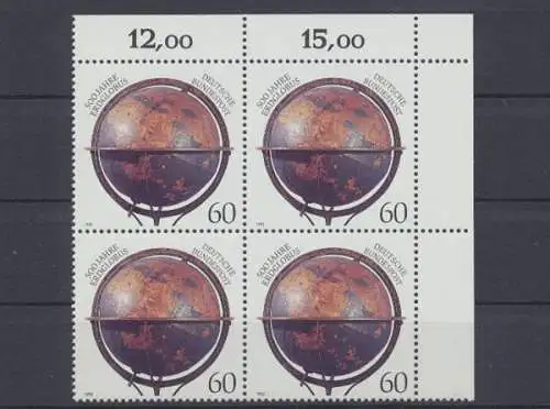 Deutschland, MiNr. 1627, 4er Block, Ecke re. o., postfrisch - 60283