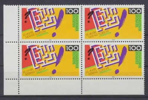 Deutschland (BRD), MiNr. 1453, Viererblock, Ecke links unten, postfrisch - 60215