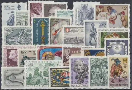 Österreich, MiNr. 1231-1255, Jahrgang 1967, postfrisch - 693757