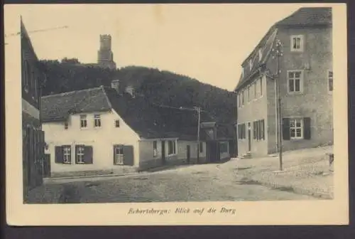 Eckartsberga, Dorfstrasse mit Blick auf die Burg - 403311