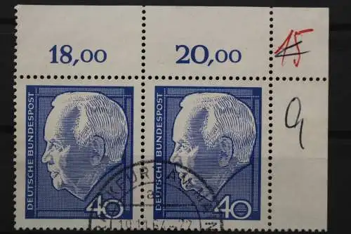 Deutschland (BRD), MiNr. 430, waag. Paar, Ecke rechts oben, gestempelt - 645068