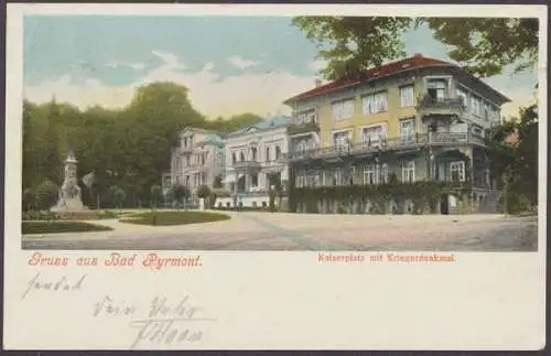 Pyrmont, Bad, Kaiserplatz mit Kriegerdenkmal - 403961