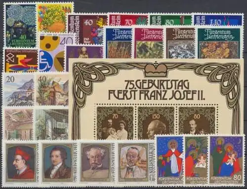 Liechtenstein, MiNr. 764-790, Jahrgang 1981, postfrisch - 692786