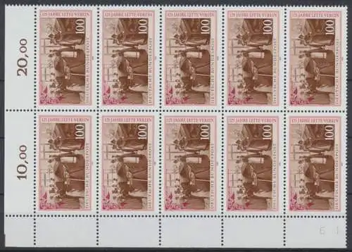 Deutschland (BRD), Michel Nr. 1521, 10er Bogenteil, postfrisch - 74383