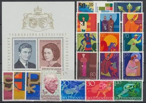 Liechtenstein, MiNr. 474-494, Jahrgang 1967, postfrisch - 693358