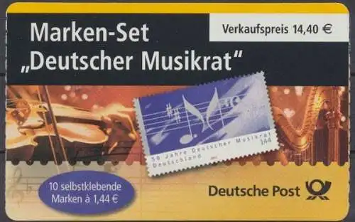 Deutschland (BRD), MiNr. MH 54, 2380, Musikrat, gestempelt - 600025