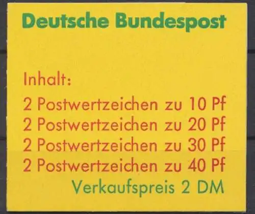 Deutschland (BRD), MiNr. MH 20 a I, postfrisch - 600077