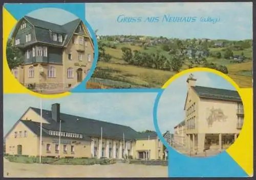 Neuhaus (a. Rwg.), Hotel "Hirsch", Kulturhaus, Ortsansicht - 410612