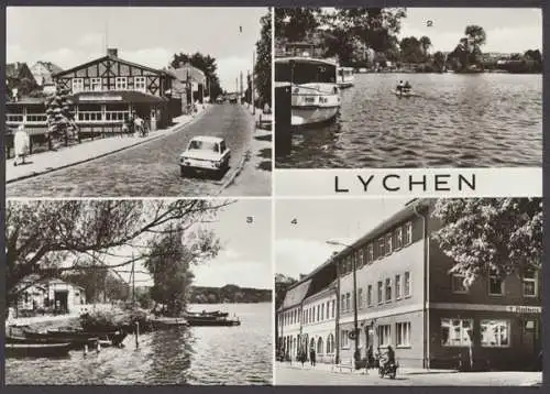 Lychen Kr. Templin, Cafe "Alte Mühle", Stadtsee, Oberpfuhlsee, HO Gaststätte "Ratseck" - 410519