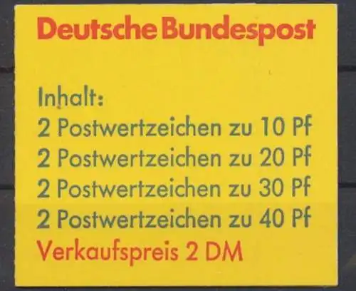 Deutschland (BRD), Michel Nr. MH 20 c I, postfrisch - 600081