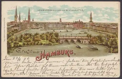 Hamburg, Lombardsbrücke und Binnenalster - 411156