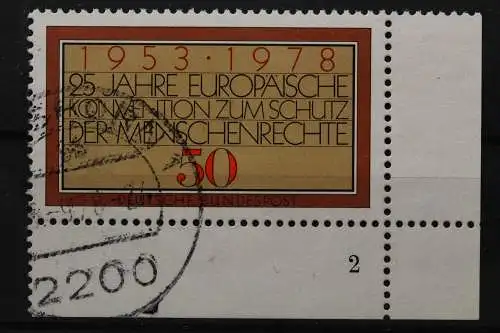 Deutschland (BRD), MiNr. 979, Ecke rechts unten, FN 2, gestempelt - 650487