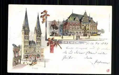 Bremen, Dom, Rathaus mit Roland - 416646