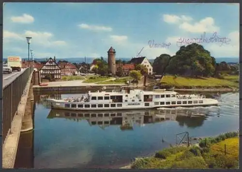 Holzminden (Weser), Blick zum Alten Fährhaus u. Jugendherberge - 411367