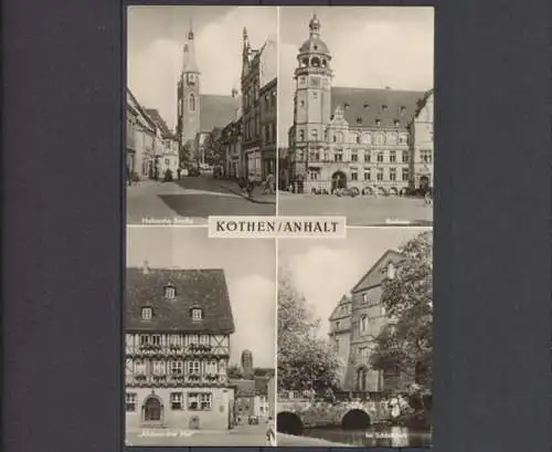 Köthen / Anhalt, Hallesche Straße, Rathaus, "Altdeutscher Hof", Schloßpark - 411541