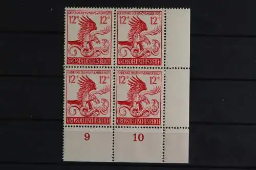 Deutsches Reich, MiNr. 906 PLF I, 4er Block, Ecke re. unten, postfrisch - 625700