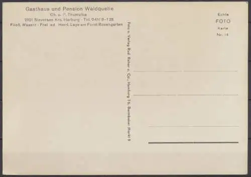 Sieversen Krs. Harburg, Gasthaus und Pension Waldquelle Ch. u. P. Thumulka - 411410