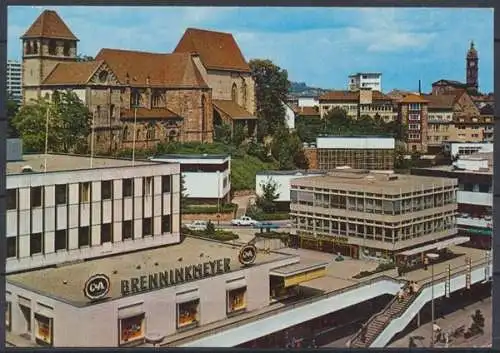 Pforzheim, Schloßbergzentrum mit Schloßkirche St. Michael u. Blick auf St. Franziskuskirche - 411484