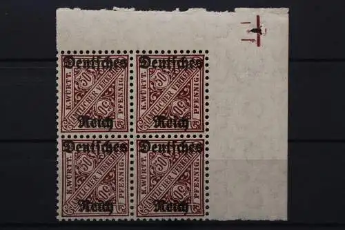 Deutsches Reich Dienst, MiNr. 63, 4er Block, Ecke re. oben, postfrisch - 653151