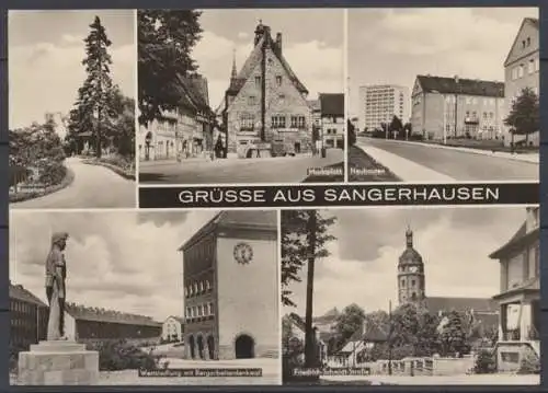 Sangerhausen, Marktplatz, Neubauten, Bergarbeiterdenkmal, Friedrich-Schmidt-Str. - 411543