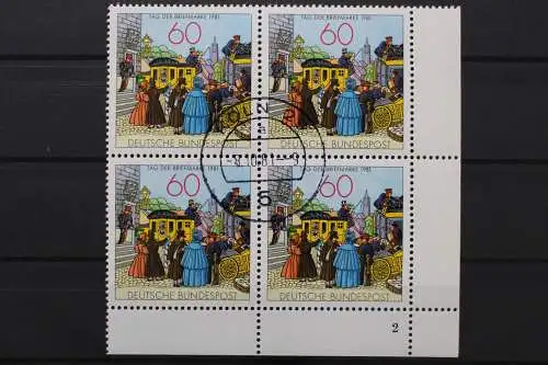 Deutschland, MiNr. 1112, 4er Block, Ecke rechts unten, FN 2, gestempelt - 651430