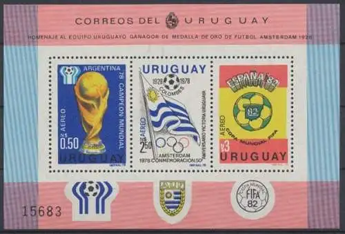 Uruguay, Fußball, MiNr. Block 44, postfrisch - 601022