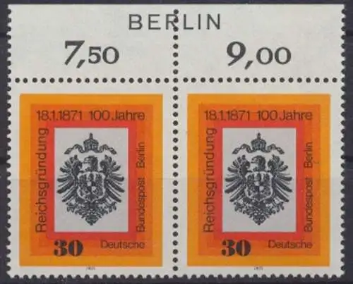 Berlin, MiNr. 385 Paar, Oberrand mit Berlin-Zudruck, postfrisch - 601197