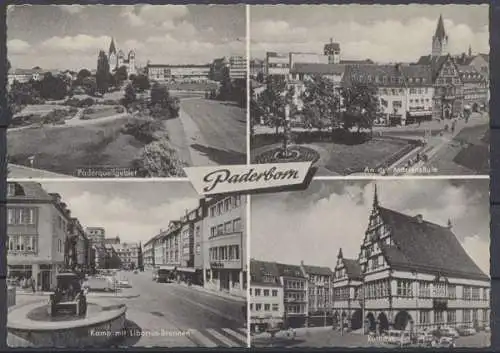 Paderborn, Paderquellgebiet, Mariensäule, Kamp mit Liborius Brunnen, Rathaus - 411281