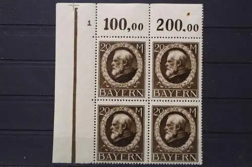 Bayern, MiNr. 109 I A, 4er Block, Ecke links oben, postfrisch - 653708