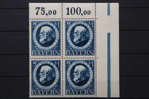 Bayern, MiNr. 107 I a, 4er Block, Ecke rechts oben, postfrisch - 653724