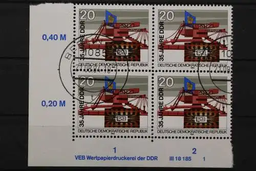 DDR, MiNr. 2889, Viererblock, Ecke links unten, DV 1, EST - 653250