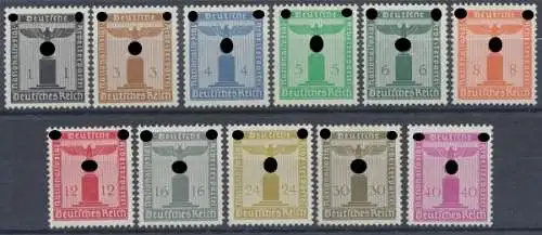 Deutsches Reich Dienstmarken, MiNr. 144-154, postfrisch - 601923