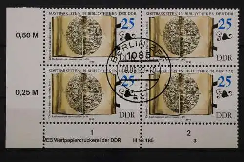 DDR, MiNr. 3341, Viererblock, Ecke mit DV 3, EST - 653301