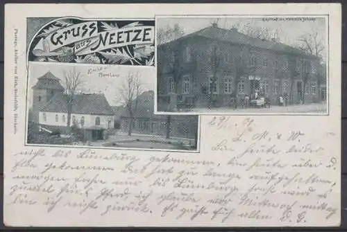 Neetze b. Lüneburg, Schoop's Gasthaus, Kirche und Pfarrhaus - 411792