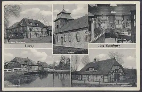 Neetze b. Lüneburg, Schoop's Gasthaus, Kirche, Mühlenteich, Jugendheim - 411789