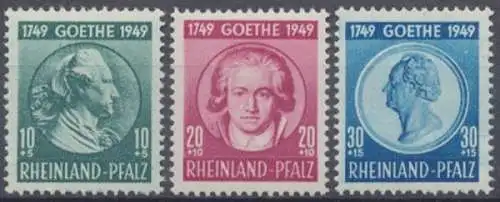 Französische Zone Rheinland Pfalz, MiNr. 46-48, postfrisch - 601536