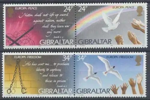 Gibraltar, MiNr. 710-713, 2 Paare, postfrisch - 603340