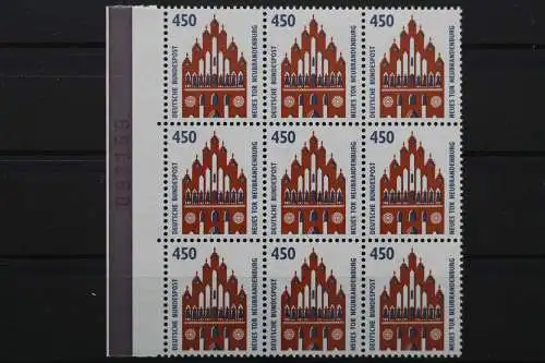 Deutschland, MiNr. 1623, 9er Block, li. Rand m. roter BZN, postfrisch - 653414