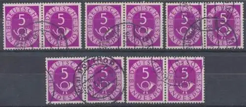 Deutschland (BRD), Michel Nr. 125 WP 5 Paare, gestempelt - 603857